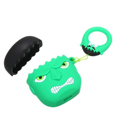 Силіконовий футляр Marvel & DC series для навушників AirPods 1/2 + кільце Халк / Зелений