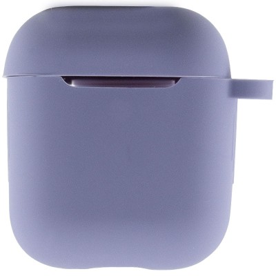 Силіконовий футляр New з карабіном для навушників Airpods 1/2 Сірий / Lavender Gray