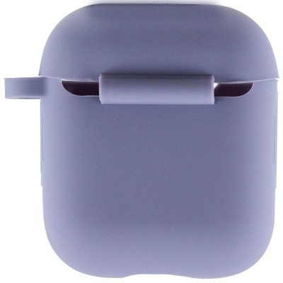 Силіконовий футляр New з карабіном для навушників Airpods 1/2 Сірий / Lavender Gray