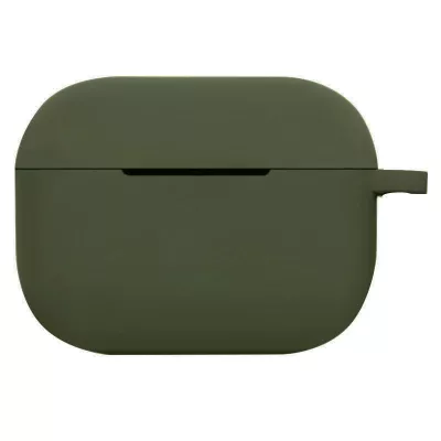 Силіконовий футляр New з карабіном для навушників Airpods Pro Зелений / Dark Olive