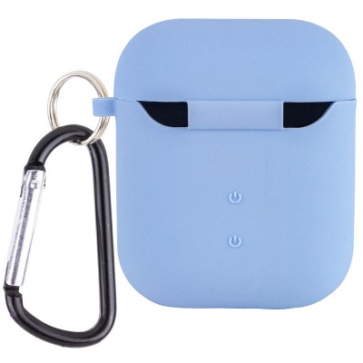 Силіконовий футляр з мікрофіброю для навушників Airpods 1/2 Блакитний / Lilac Blue