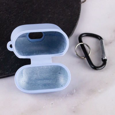 Силіконовий футляр з мікрофіброю для навушників Airpods 1/2 Блакитний / Lilac Blue