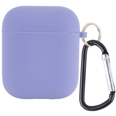 Силіконовий футляр з мікрофіброю для навушників Airpods 1/2 Сірий / Lavender Gray Силіконовий футляр з мікрофіброю для навушників Airpods 1/2 Сірий / Lavender Gray