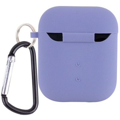 Силіконовий футляр з мікрофіброю для навушників Airpods 1/2 Сірий / Lavender Gray Силіконовий футляр з мікрофіброю для навушників Airpods 1/2 Сірий / Lavender Gray