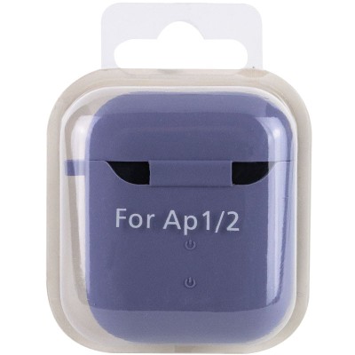 Силіконовий футляр з мікрофіброю для навушників Airpods 1/2 Сірий / Lavender Gray Силіконовий футляр з мікрофіброю для навушників Airpods 1/2 Сірий / Lavender Gray