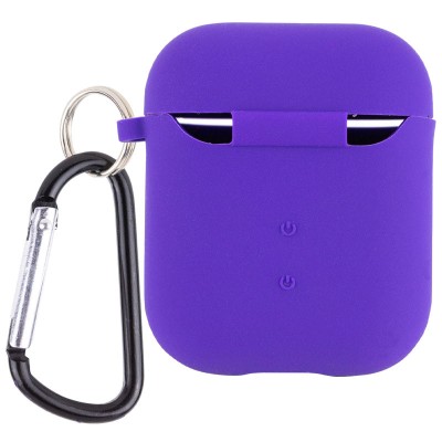 Силіконовий футляр з мікрофіброю для навушників Airpods 1/2 Фіолетовий / Ultra Violet