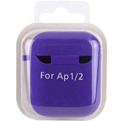 Силіконовий футляр з мікрофіброю для навушників Airpods 1/2 Фіолетовий / Ultra Violet