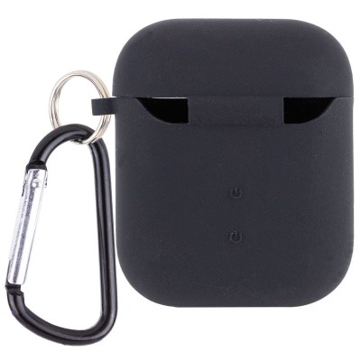 Силіконовий футляр з мікрофіброю для навушників Airpods 1/2 Чорний / Black