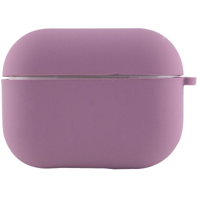 Силіконовий футляр з мікрофіброю для навушників Airpods Pro Ліловий / Lilac Pride