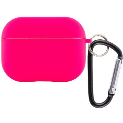 Силіконовий футляр з мікрофіброю для навушників Airpods Pro Рожевий / Barbie pink Силіконовий футляр з мікрофіброю для навушників Airpods Pro Рожевий / Barbie pink