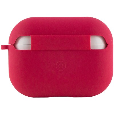Силіконовий футляр з мікрофіброю для навушників Airpods Pro Червоний / Rose Red Силіконовий футляр з мікрофіброю для навушників Airpods Pro Червоний / Rose Red
