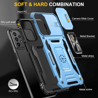 Ударостійкий чохол Camshield Army Ring для Samsung Galaxy A13 4G / A04s Блакитний / Light Blue