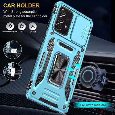 Ударостійкий чохол Camshield Army Ring для Samsung Galaxy A73 5G Блакитний / Light Blue