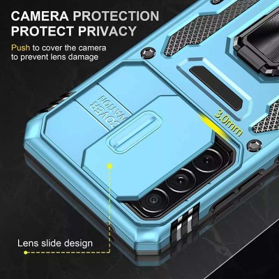Ударостійкий чохол Camshield Army Ring для Samsung Galaxy A73 5G Блакитний / Light Blue