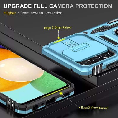 Ударостійкий чохол Camshield Army Ring для Samsung Galaxy A73 5G Блакитний / Light Blue