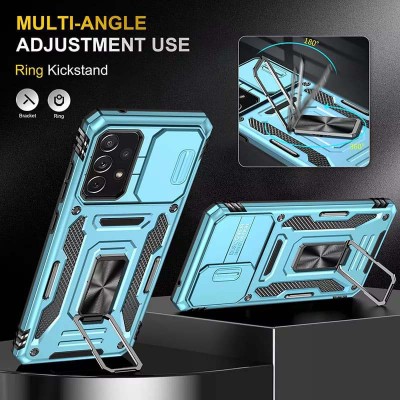 Ударостійкий чохол Camshield Army Ring для Samsung Galaxy A73 5G Блакитний / Light Blue