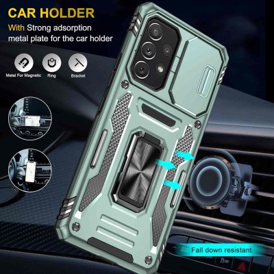 Ударостійкий чохол Camshield Army Ring для Samsung Galaxy A73 5G Зелений / Light Green