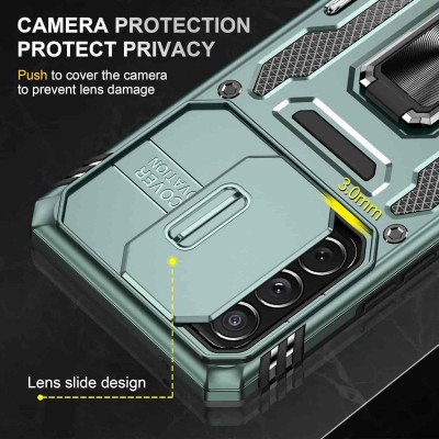 Ударостійкий чохол Camshield Army Ring для Samsung Galaxy A73 5G Зелений / Light Green