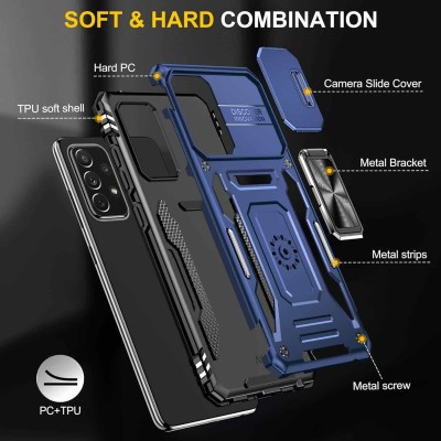 Ударостійкий чохол Camshield Army Ring для Samsung Galaxy A73 5G Синій / Navy