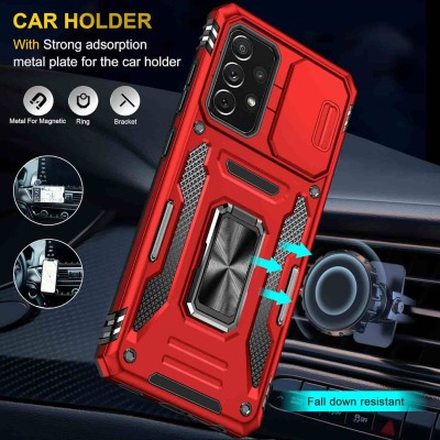 Ударостійкий чохол Camshield Army Ring для Samsung Galaxy A73 5G Червоний / Red