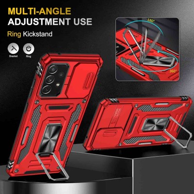 Ударостійкий чохол Camshield Army Ring для Samsung Galaxy A73 5G Червоний / Red