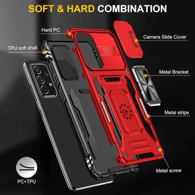 Ударостійкий чохол Camshield Army Ring для Samsung Galaxy A73 5G Червоний / Red