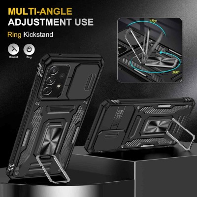 Ударостійкий чохол Camshield Army Ring для Samsung Galaxy A73 5G Чорний / Black