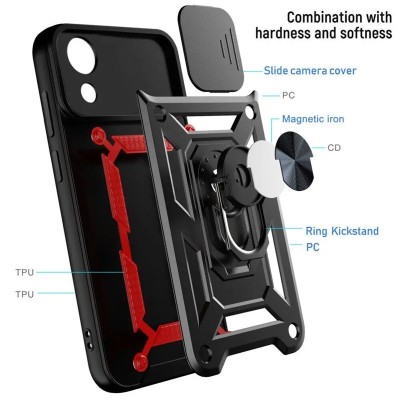 Ударостійкий чохол Camshield Serge Ring для Samsung Galaxy A03 Core Червоний