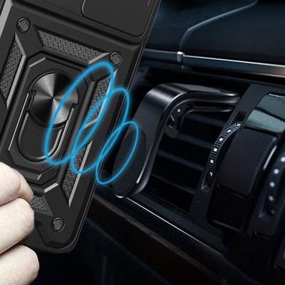 Ударостійкий чохол Camshield Serge Ring для Samsung Galaxy A03s Чорний Ударостійкий чохол Camshield Serge Ring для Samsung Galaxy A03s Чорний