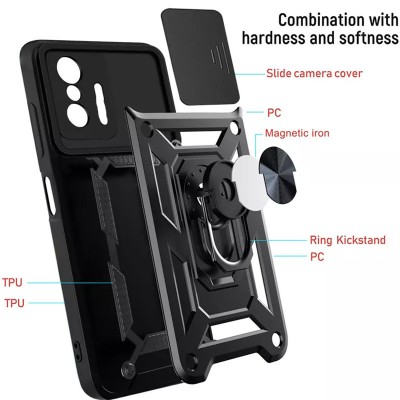 Ударостійкий чохол Camshield Serge Ring для Xiaomi 11T / 11T Pro Чорний