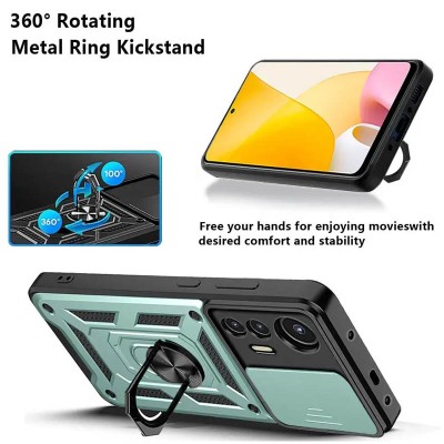 Ударостійкий чохол Camshield Serge Ring для Xiaomi Redmi Note 12S Зелений