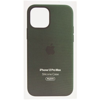 Чохол Silicone case (AAA) full with Magsafe and Animation для Apple iPhone 12 Pro Max (6.7") Зелений / Cyprus Green