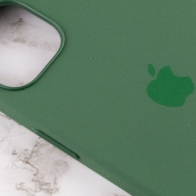 Чохол Silicone case (AAA) full with Magsafe and Animation для Apple iPhone 13 (6.1") Зелений / Clover