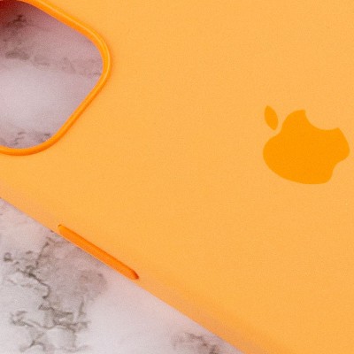 Чохол Silicone case (AAA) full with Magsafe and Animation для Apple iPhone 13 (6.1") Помаранчевий / Marigold