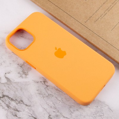 Чохол Silicone case (AAA) full with Magsafe and Animation для Apple iPhone 13 (6.1") Помаранчевий / Marigold
