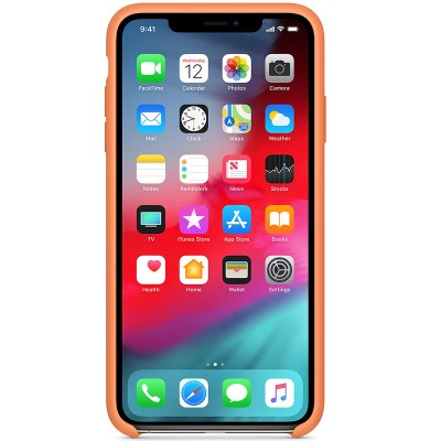 Чохол Silicone case (AAA) для Apple iPhone XS Max (6.5") Помаранчевий / Papaya