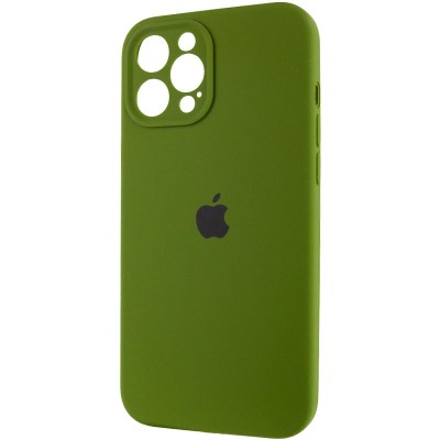 Чохол Silicone Case Full Camera Protective (AA) для Apple iPhone 12 Pro (6.1") Зелений / Dark Olive Чохол Silicone Case Full Camera Protective (AA) для Apple iPhone 12 Pro (6.1") Зелений / Dark Olive