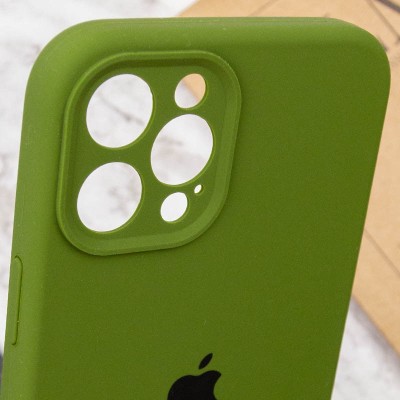 Чохол Silicone Case Full Camera Protective (AA) для Apple iPhone 12 Pro (6.1") Зелений / Dark Olive Чохол Silicone Case Full Camera Protective (AA) для Apple iPhone 12 Pro (6.1") Зелений / Dark Olive
