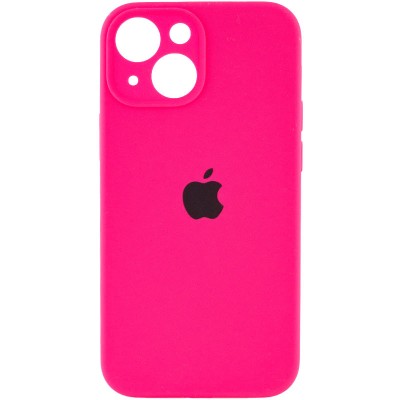 Чохол Silicone Case Full Camera Protective (AA) для Apple iPhone 13 (6.1") Рожевий / Barbie pink