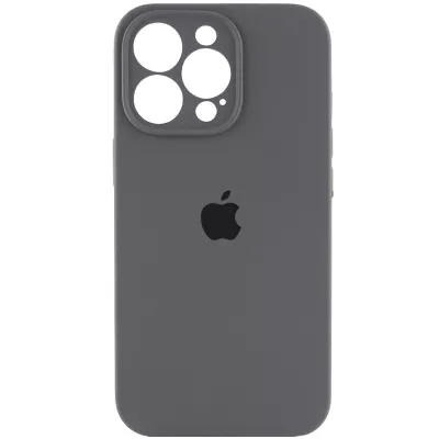 Чохол Silicone Case Full Camera Protective (AA) для Apple iPhone 13 Pro (6.1") Сірий / Dark Gray