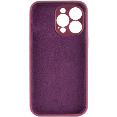 Чохол Silicone Case Full Camera Protective (AA) для Apple iPhone 13 Pro Max (6.7") Бордовий / Plum