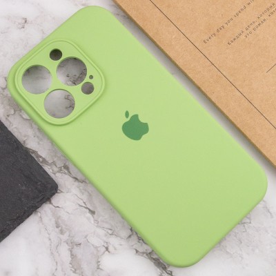 Чохол Silicone Case Full Camera Protective (AA) для Apple iPhone 13 Pro Max (6.7") М'ятний / Mint