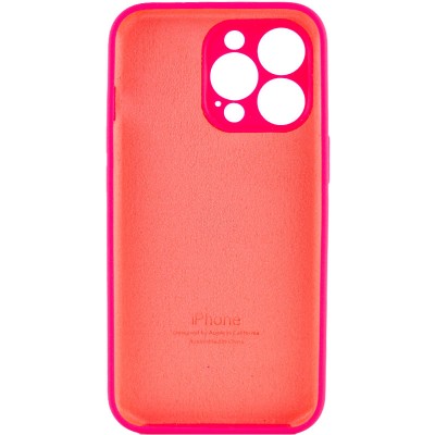 Чохол Silicone Case Full Camera Protective (AA) для Apple iPhone 13 Pro Max (6.7") Рожевий / Barbie pink