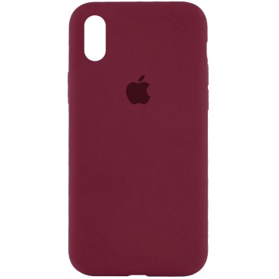Чохол Silicone Case Full Protective (AA) для Apple iPhone X (5.8") / XS (5.8") Бордовий / Plum