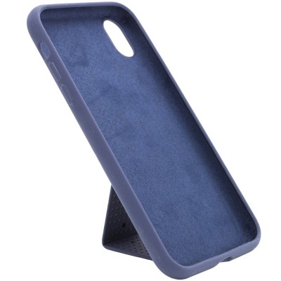 Чохол Silicone Case Hand Holder для Apple iPhone XS Max (6.5") Темно-синій / Midnight blue