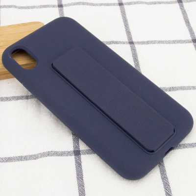 Чохол Silicone Case Hand Holder для Apple iPhone XS Max (6.5") Темно-синій / Midnight blue