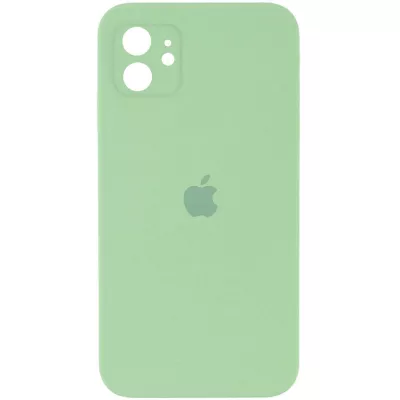 Чохол Silicone Case Square Full Camera Protective (AA) для Apple iPhone 11 (6.1") М'ятний / Mint