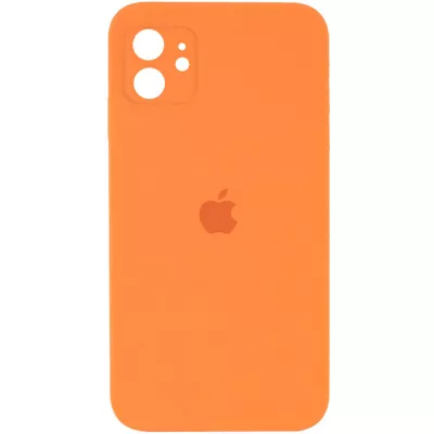 Чохол Silicone Case Square Full Camera Protective (AA) для Apple iPhone 11 (6.1") Помаранчевий / Papaya