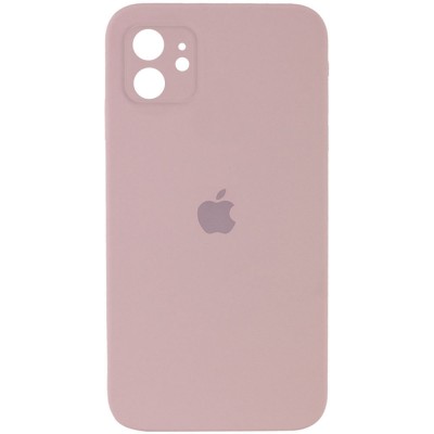 Чохол Silicone Case Square Full Camera Protective (AA) для Apple iPhone 11 (6.1") Рожевий / Pink Sand