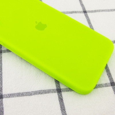 Чохол Silicone Case Square Full Camera Protective (AA) для Apple iPhone 11 (6.1") Салатовий / Neon green